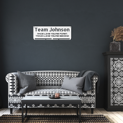 Custom Name - RUNNER Medal Hanger - Die-Cut Metal Sign
