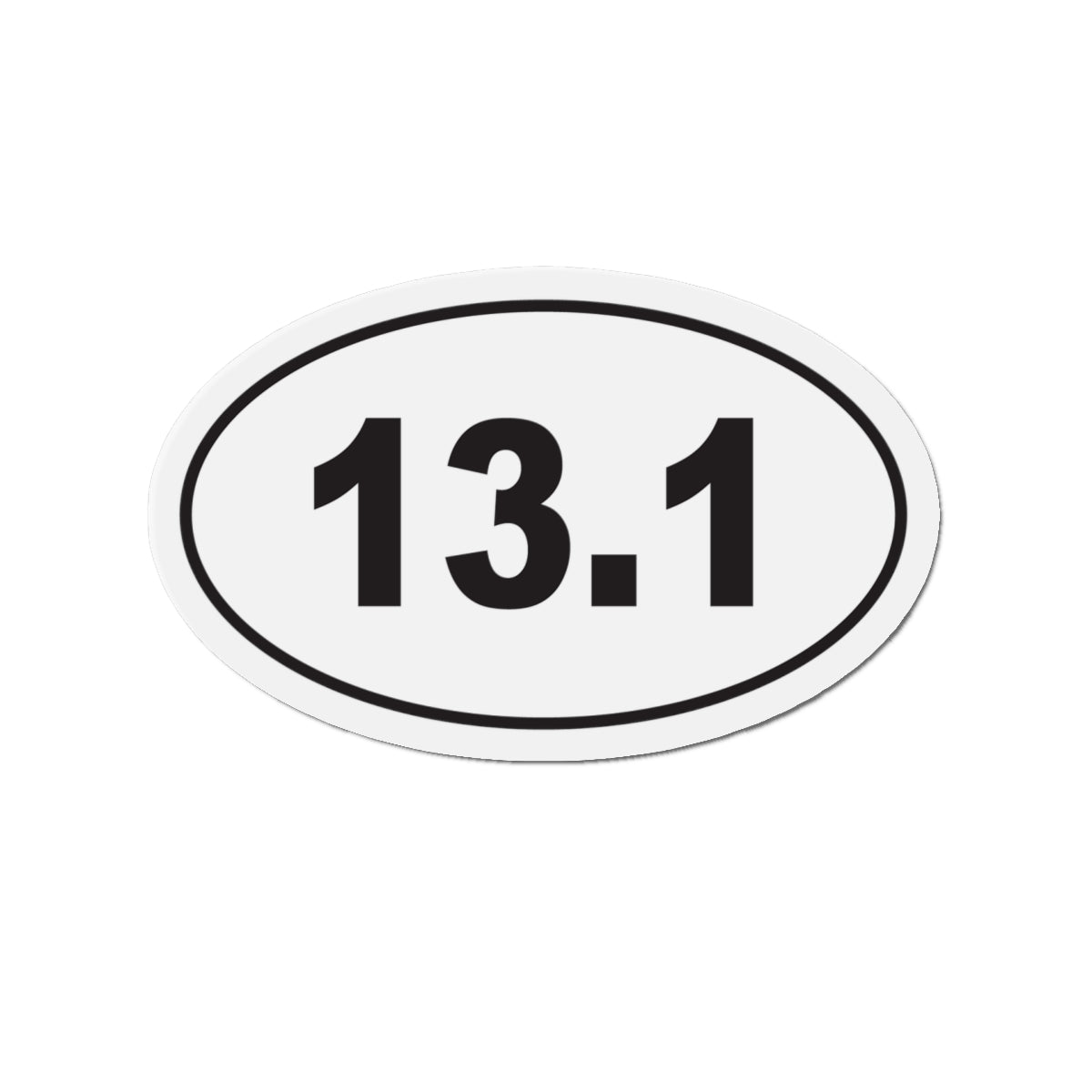 13.1 Half Marathon Distance - Oval Die - Cut Magnet 5 x 3 - Forward Gear Athletics