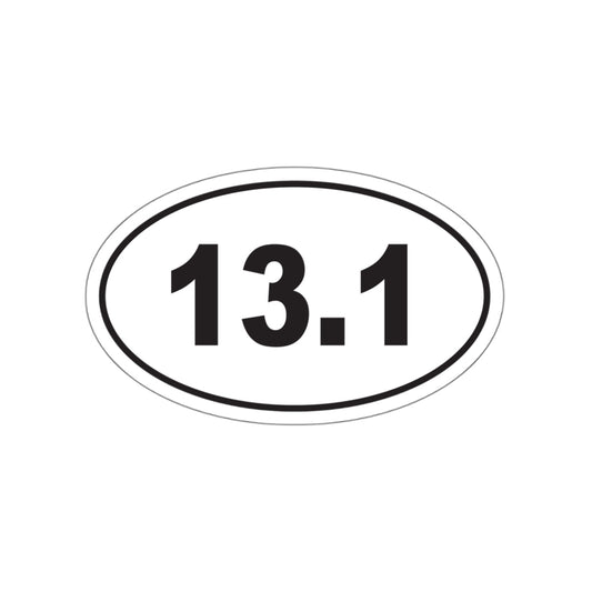 13.1 Half Marathon Distance - Oval Die - Cut Vinyl Stickers 5 x 3 - Forward Gear Athletics