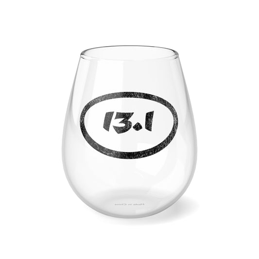 13.1 Marathlon Distance - Stemless Wine Glass, 11.75oz - Forward Gear Athletics