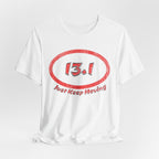13.1 Marathon Distance Oval (Red w/Just Keep Moving) - Run T-Shirt - Forward Gear Athletics