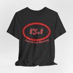 13.1 Marathon Distance Oval (Red w/Just Keep Moving) - Run T-Shirt - Forward Gear Athletics