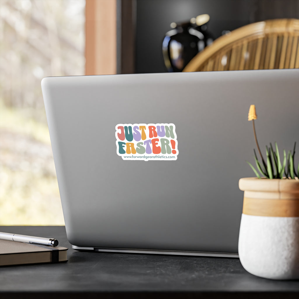 Just Run Faster! Retro Colorful Vinyl Sticker