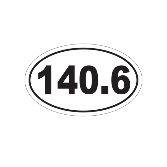 140.6 Distance Triathlon - Oval Die - Cut Vinyl Stickers 5 x 3 - Forward Gear Athletics