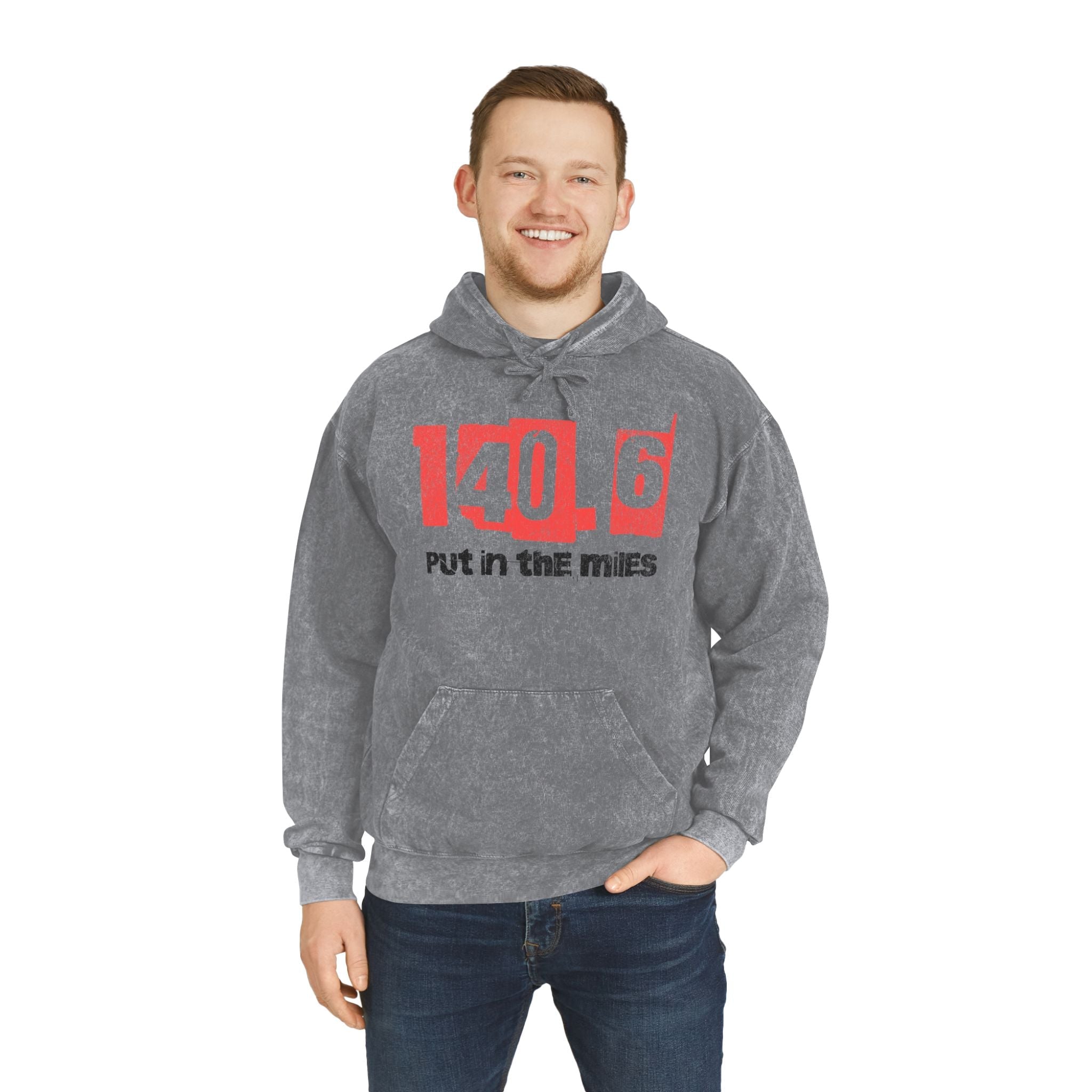 140.6 Put in the Miles - Unisex Mineral Wash Hoodie - Forward Gear Athletics