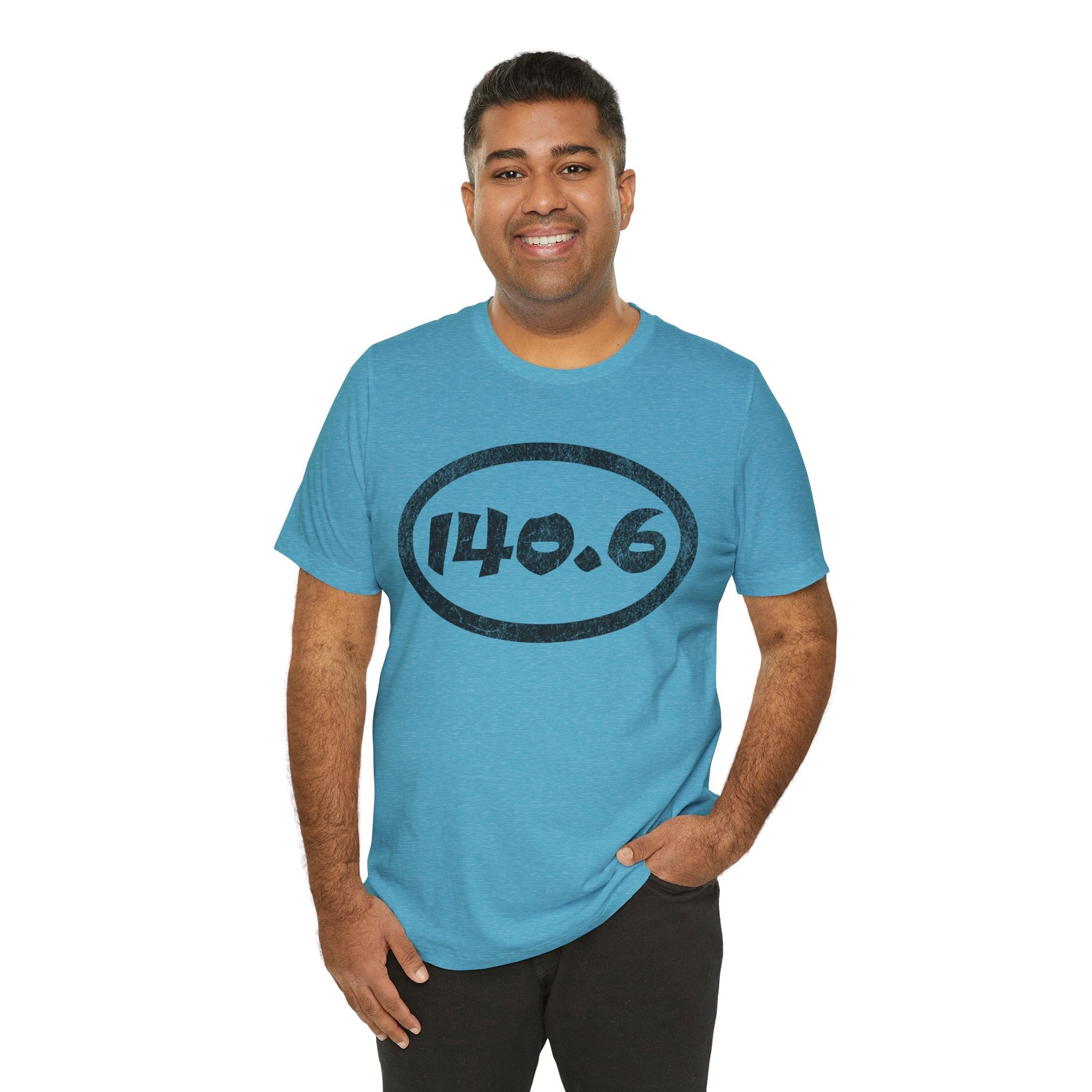 140.6 Triathlon Distance Oval (Black) - Swim, Bike, Run T-Shirt - Forward Gear Athletics