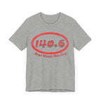140.6 Triathlon Distance Oval (Red w/Just Keep Moving) - Swim, Bike, Run T-Shirt - Forward Gear Athletics