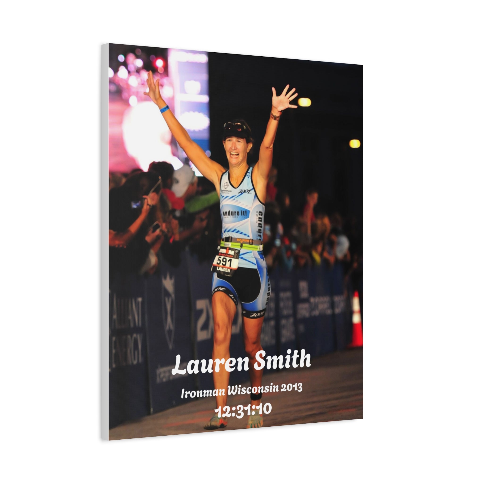 Personalized Race Finish Canvas — Custom Name, Event & Time