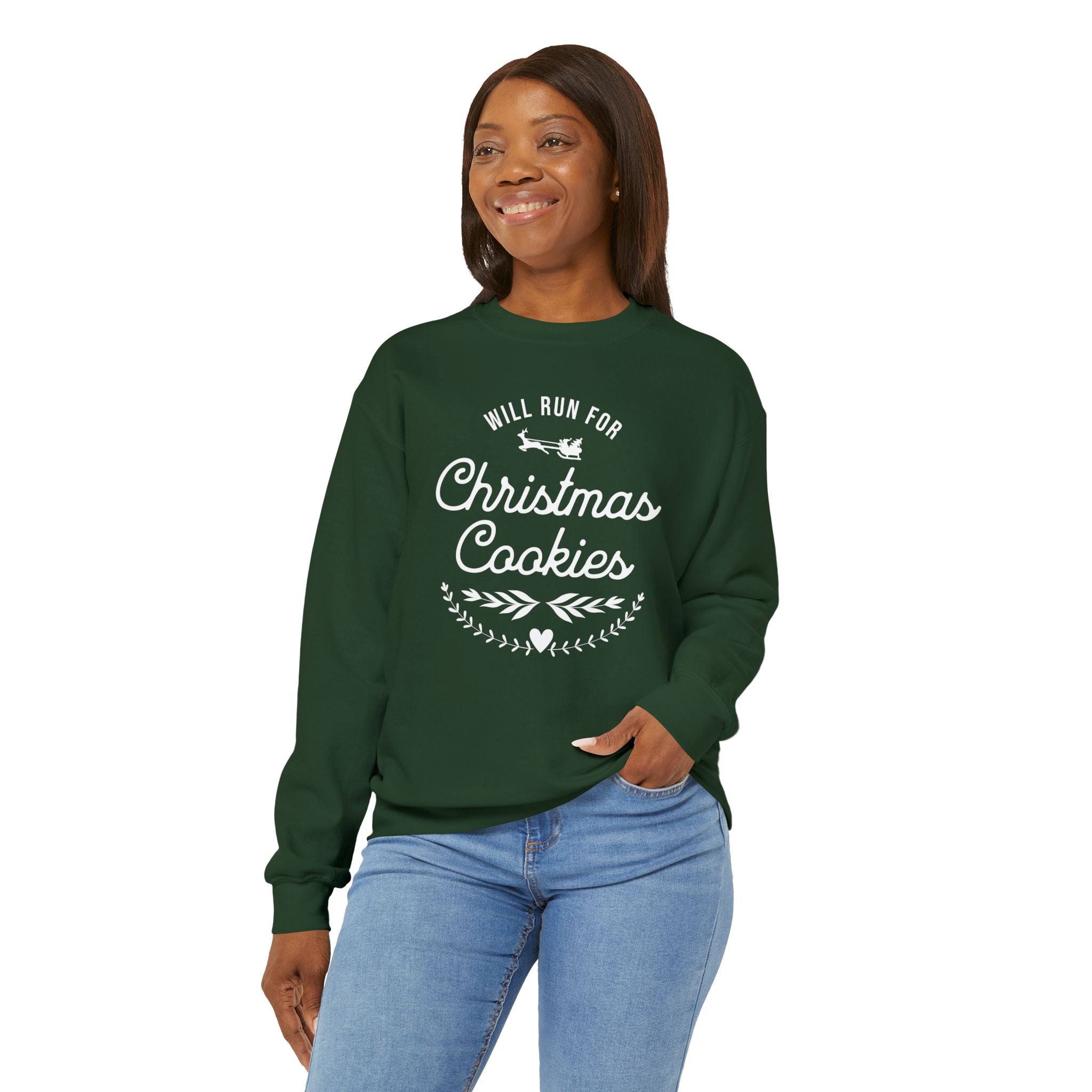 Will Run for Christmas Cookies - Unisex Crewneck Sweatshirt