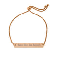 Engraved 'Swim. Bike. Run. Repeat.' Adjustable Bar Bracelet