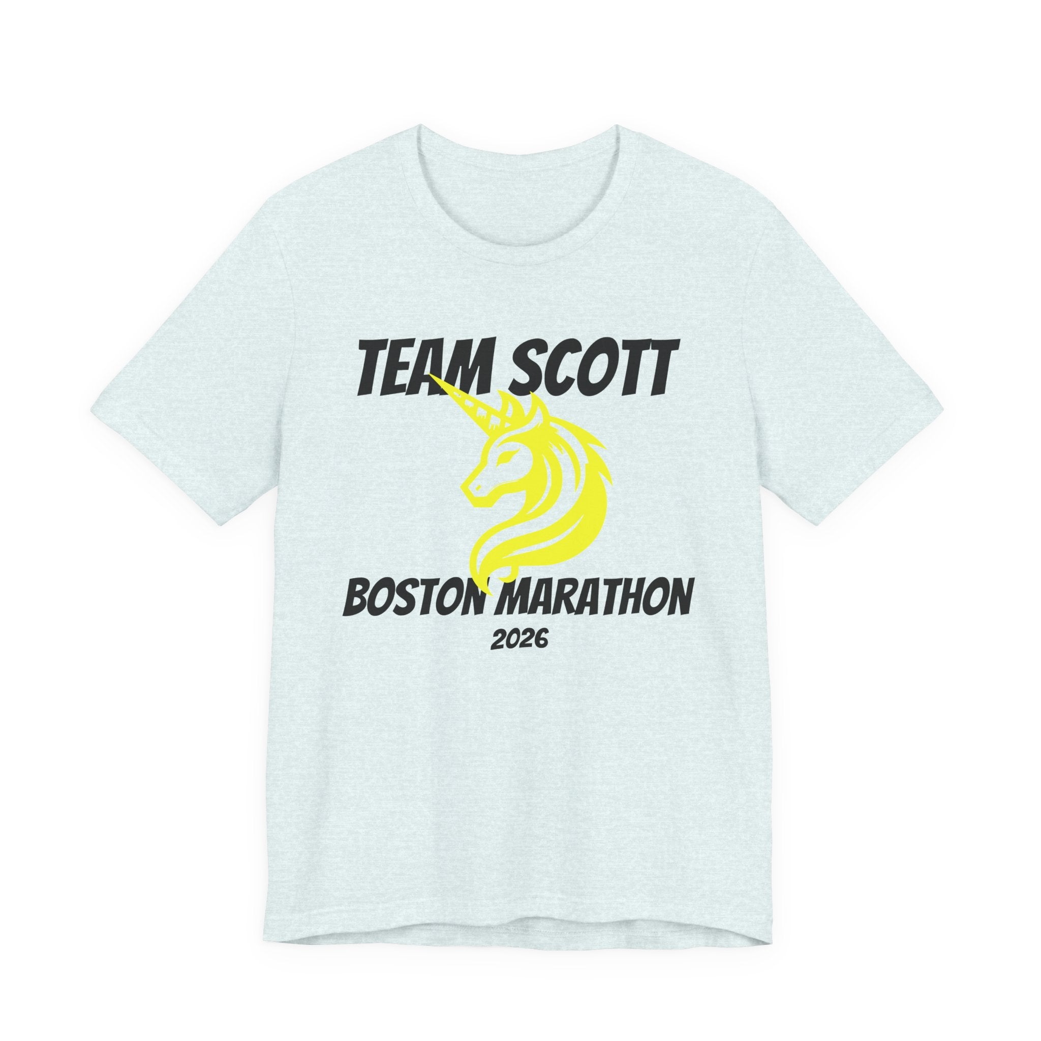 Customized Boston Race Support Crew T-Shirt - Yellow Unicorn