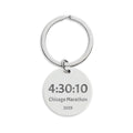 Custom Engraved Finish Time Keychain — Stainless Steel Round Keepsake