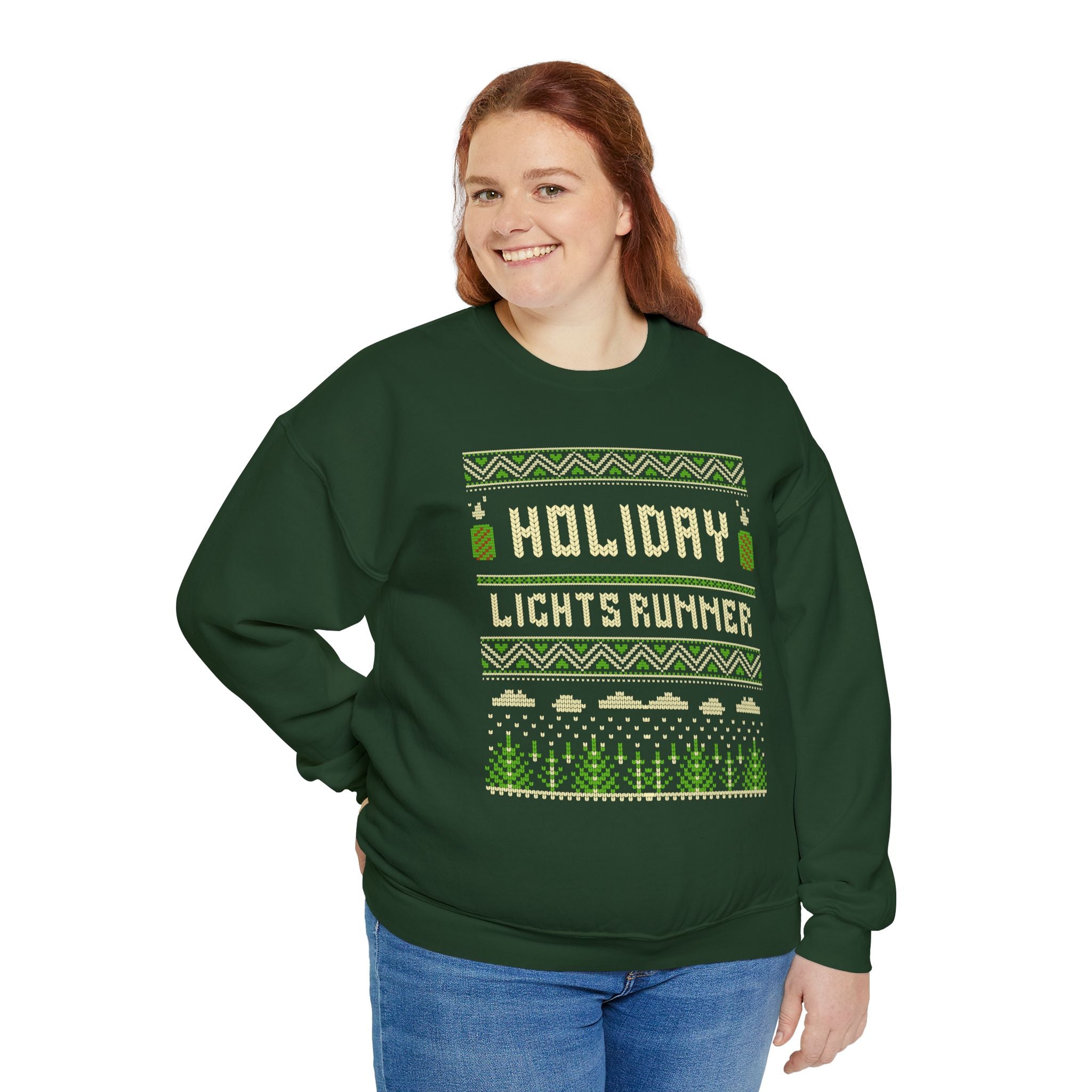 Holiday Lights Runner - Unisex Crewneck Sweatshirt