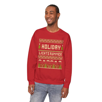 Holiday Lights Runner - Unisex Crewneck Sweatshirt