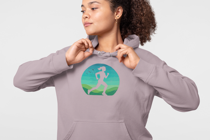Woman Running Silhouette - Unisex Fleece Hoodie