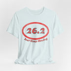 26.2 Marathon Distance Oval (Red w/Just Keep Moving) - Run T-Shirt - Forward Gear Athletics