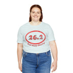 26.2 Marathon Distance Oval (Red w/Just Keep Moving) - Run T-Shirt - Forward Gear Athletics