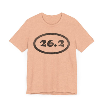 26.2 Marathon Distance Oval - Run T-Shirt - peach