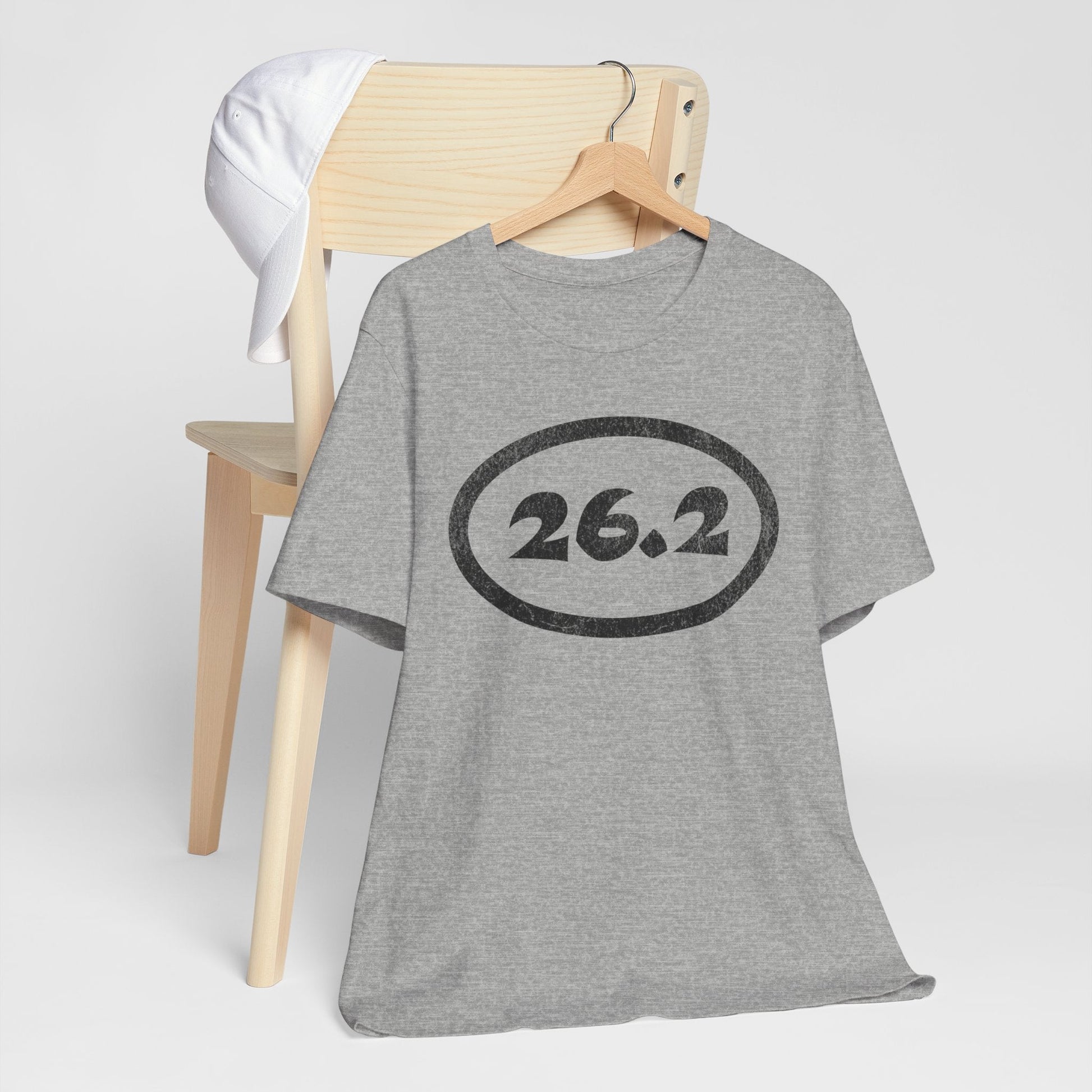 26.2 Marathon Distance Oval - Run T-Shirt - grey