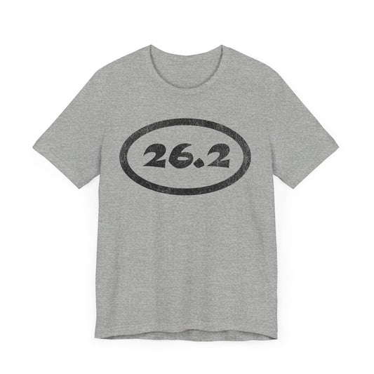 26.2 Marathon Distance Oval - Run T-Shirt - Grey