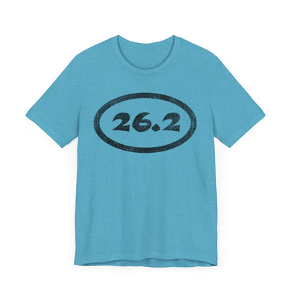 26.2 Marathon Distance Oval - Run T-Shirt - teal