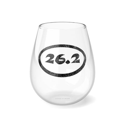 26.2 Marathon Distance - Stemless Wine Glass, 11.75oz - Forward Gear Athletics