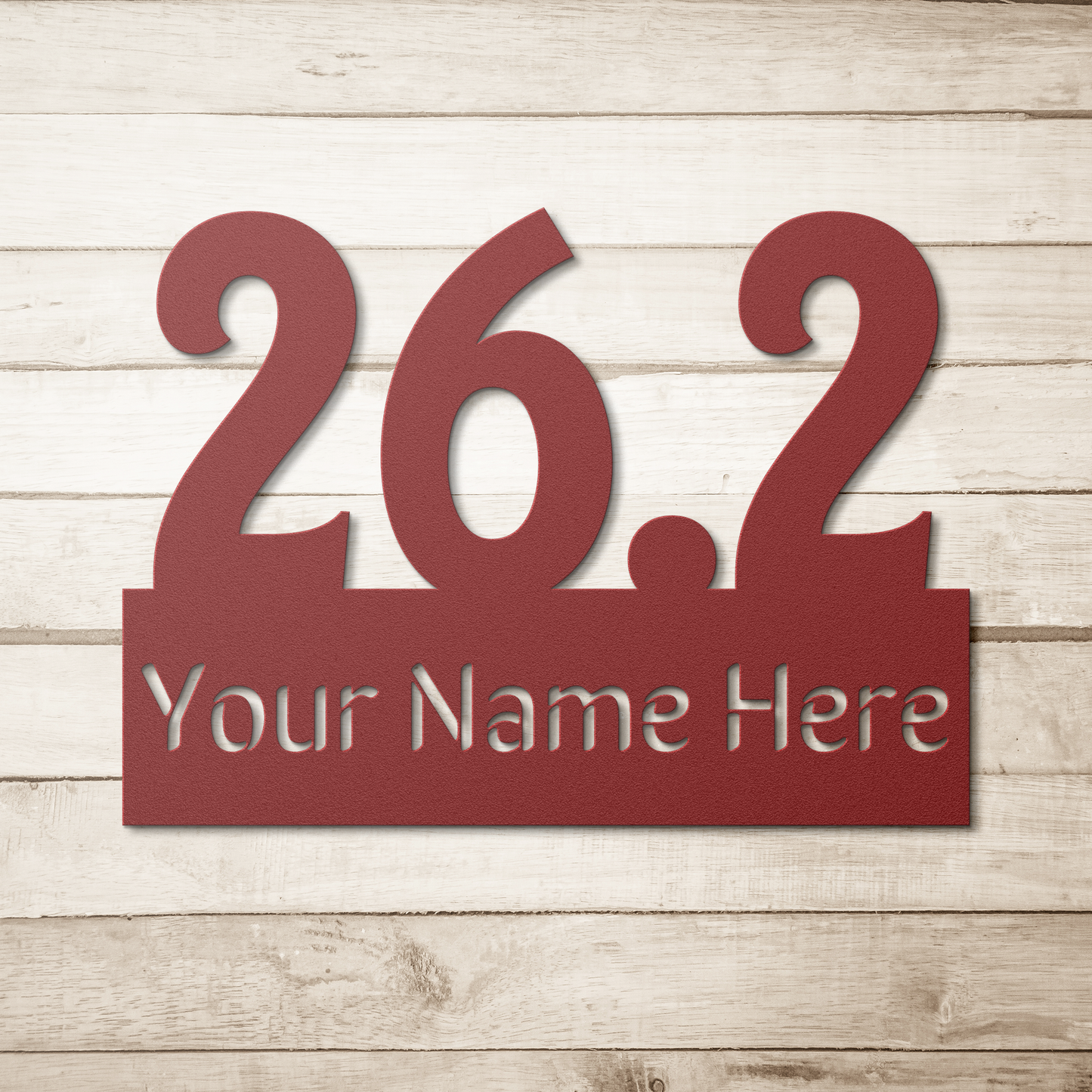 Custom Name 26.2 - Die-Cut Metal Sign