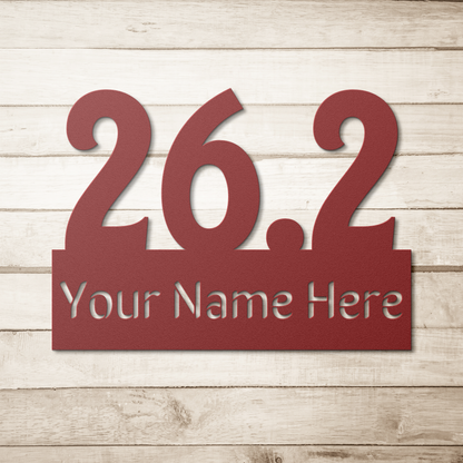 Custom Name 26.2 - Die-Cut Metal Sign