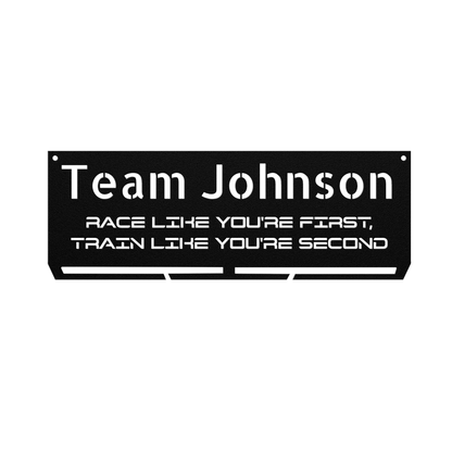 Custom Name - RUNNER Medal Hanger - Die-Cut Metal Sign