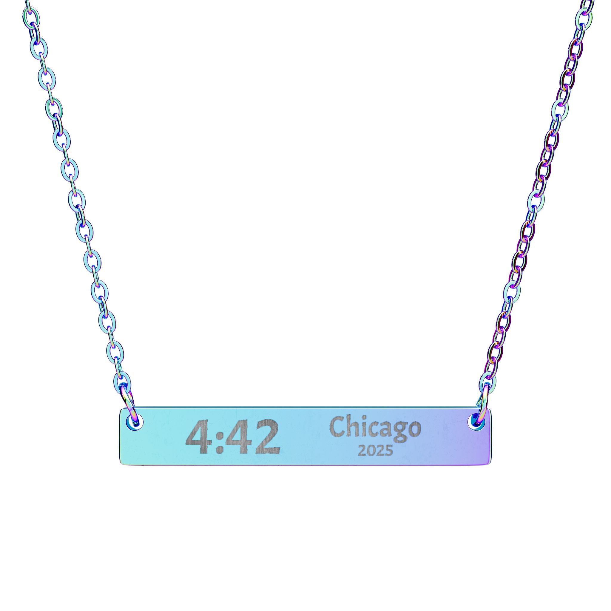 Custom Marathon Finisher Time - Engraved Bar Necklace