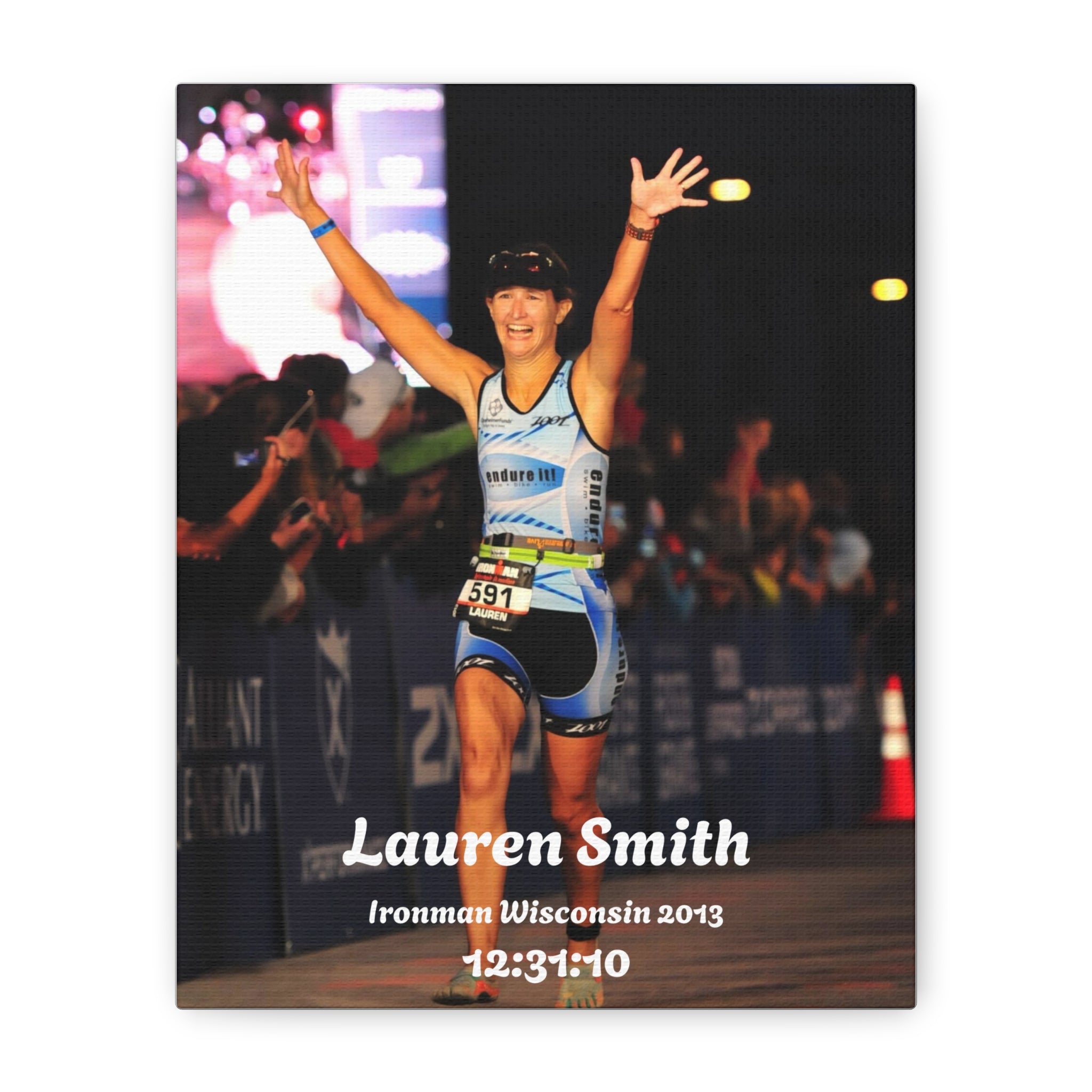 Personalized Race Finish Canvas — Custom Name, Event & Time