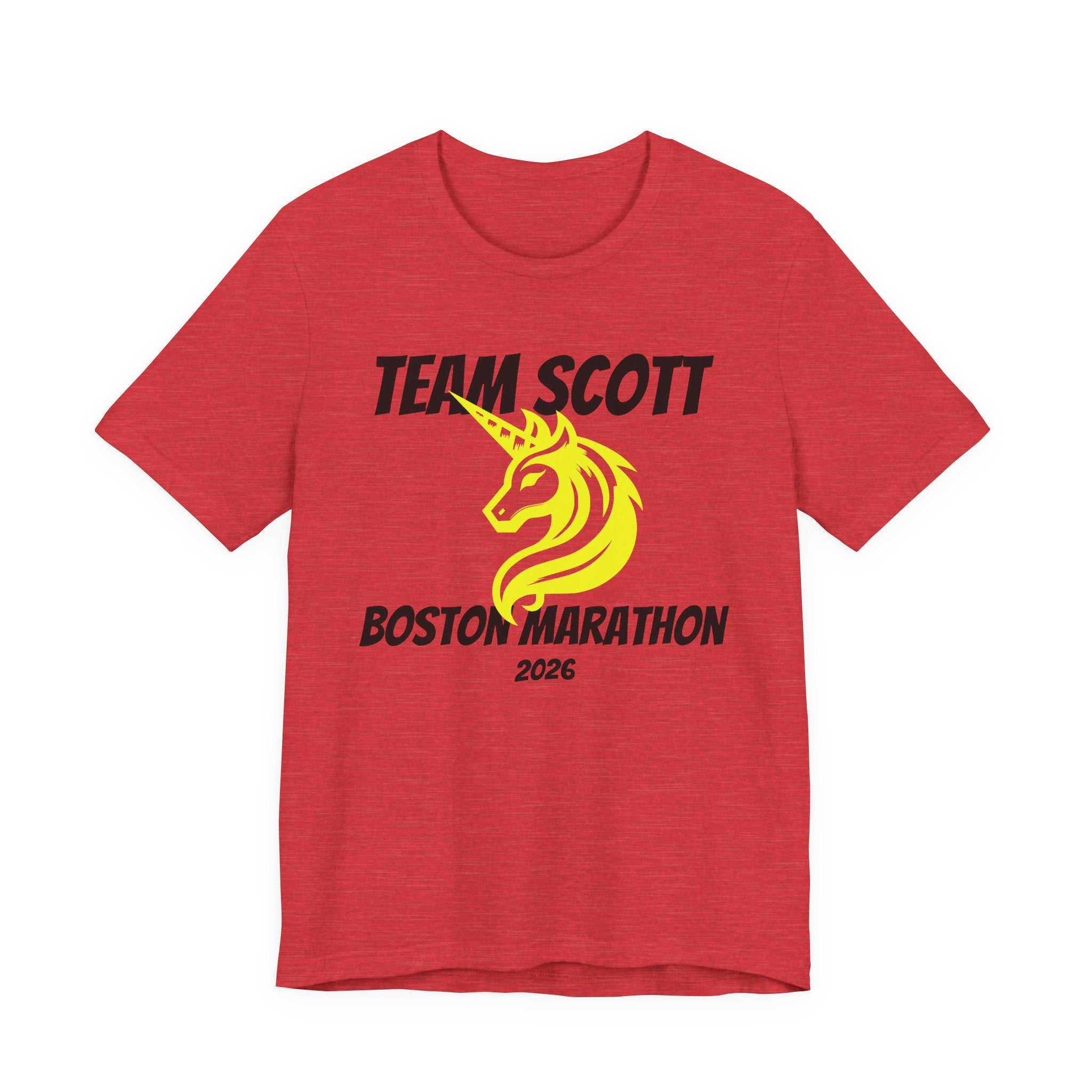 Customized Boston Race Support Crew T-Shirt - Yellow Unicorn
