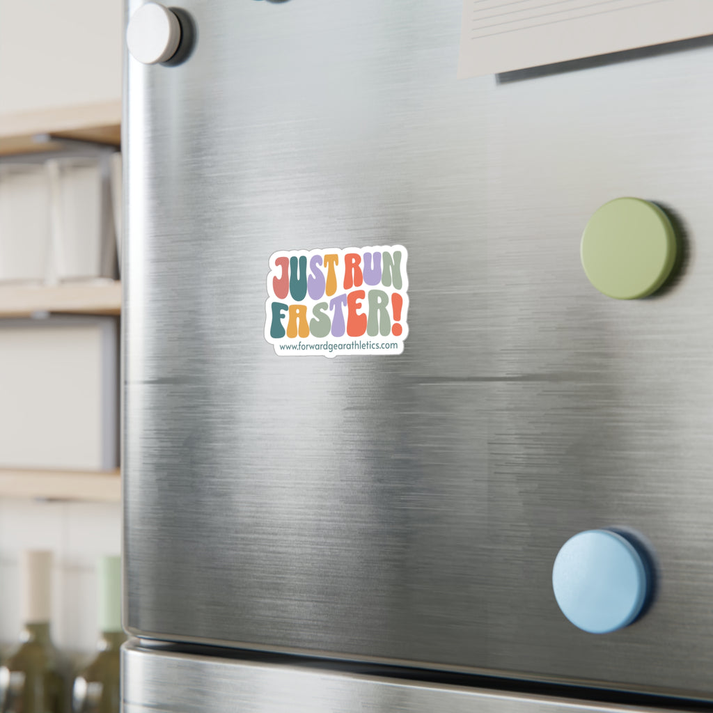 Just Run Faster! Retro Colorful Vinyl Sticker