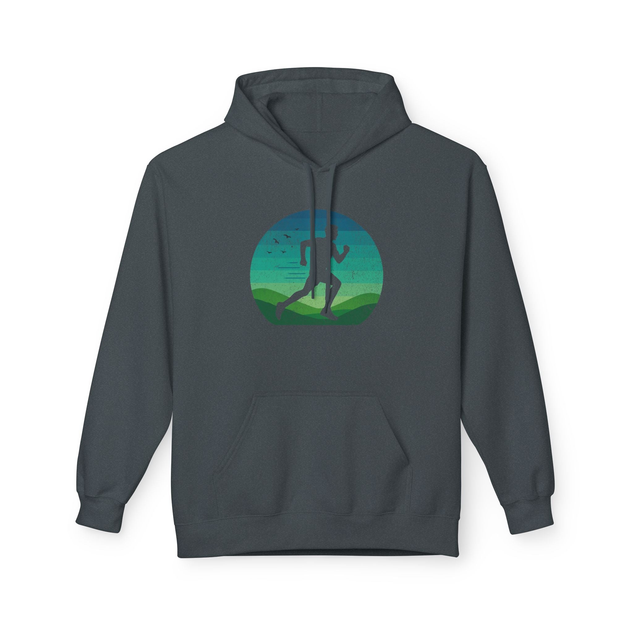 Man Running Silhouette - Unisex Fleece Hoodie