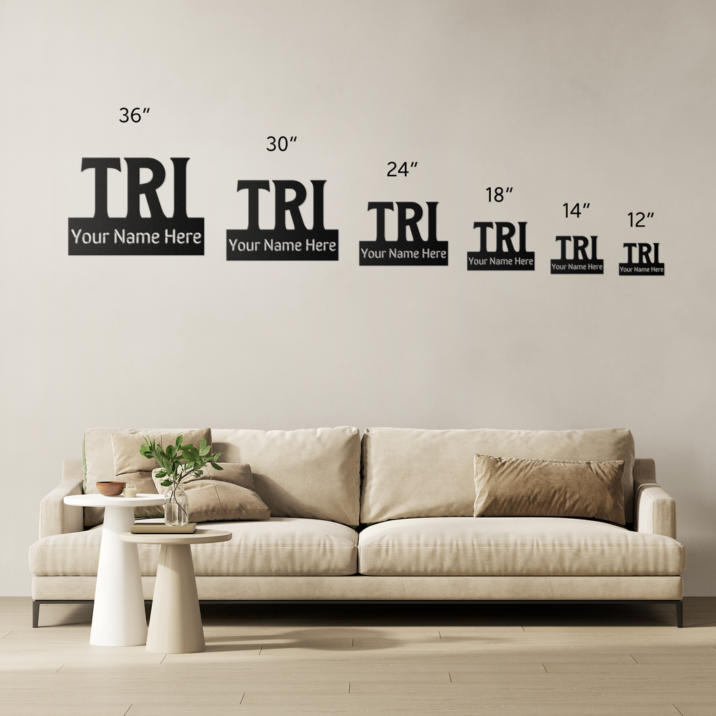 Custom Name - TRI - Die-Cut Metal Sign