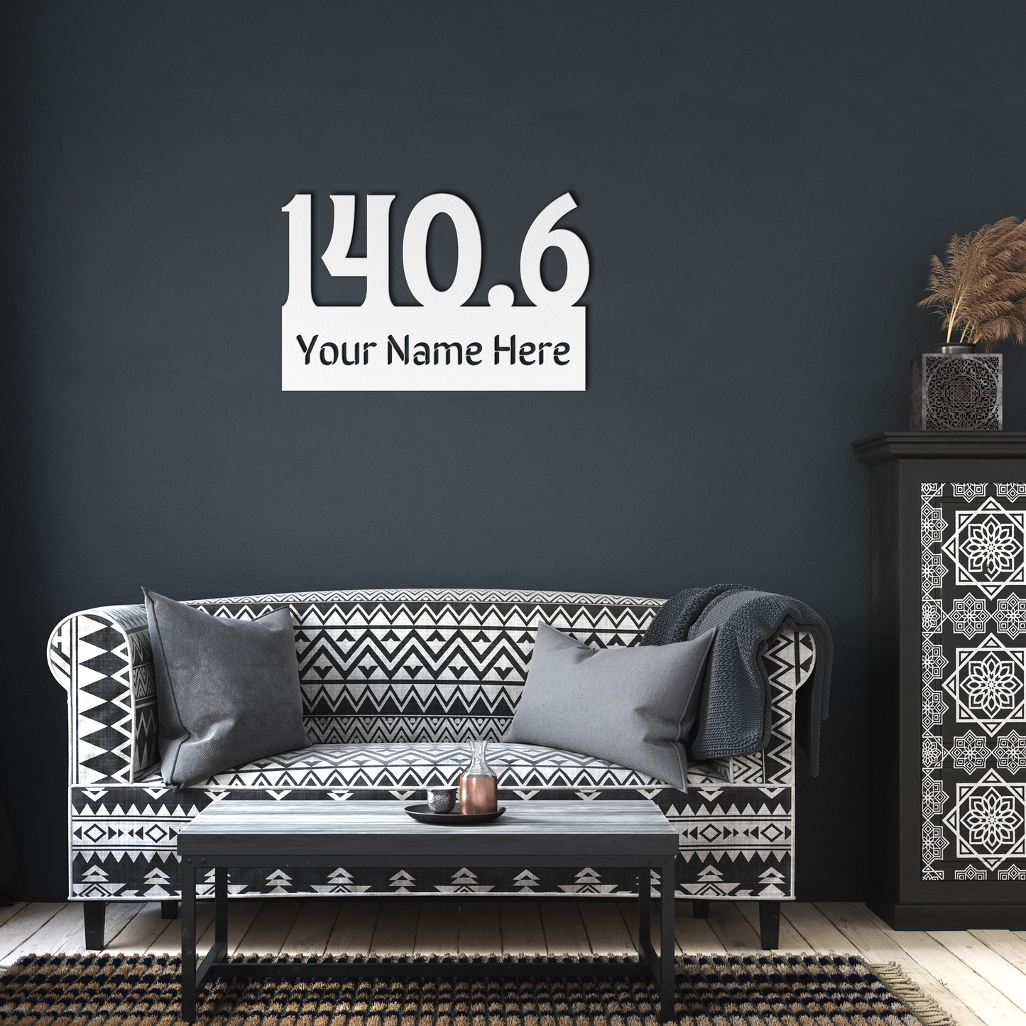 Custom Name 140.6 - Die-Cut Metal Sign