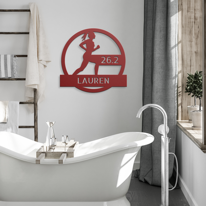 Customizable Female Runner - Metal Die-Cut Wall Art