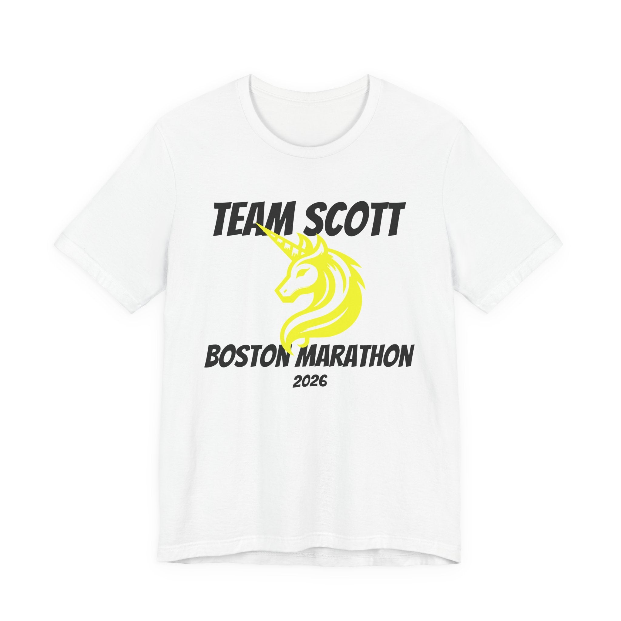 Customized Boston Race Support Crew T-Shirt - Yellow Unicorn