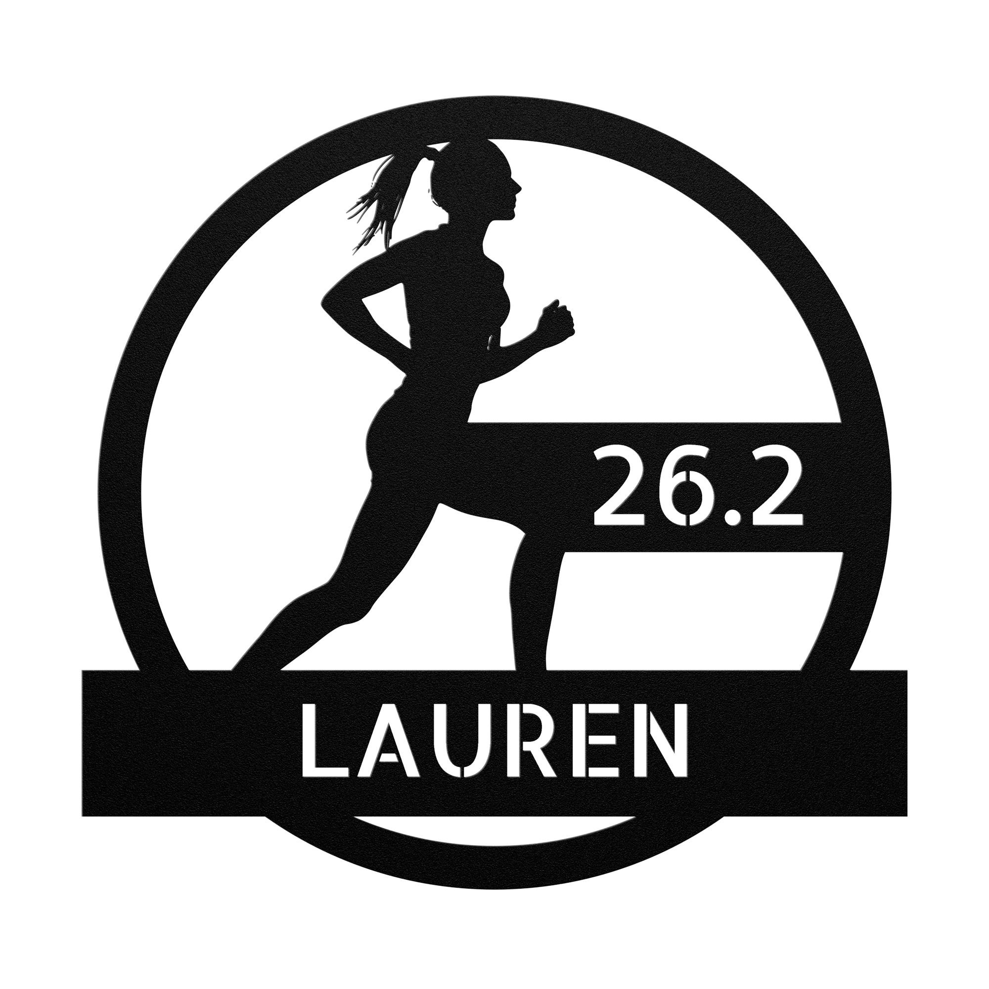Customizable Female Runner - Metal Die-Cut Wall Art