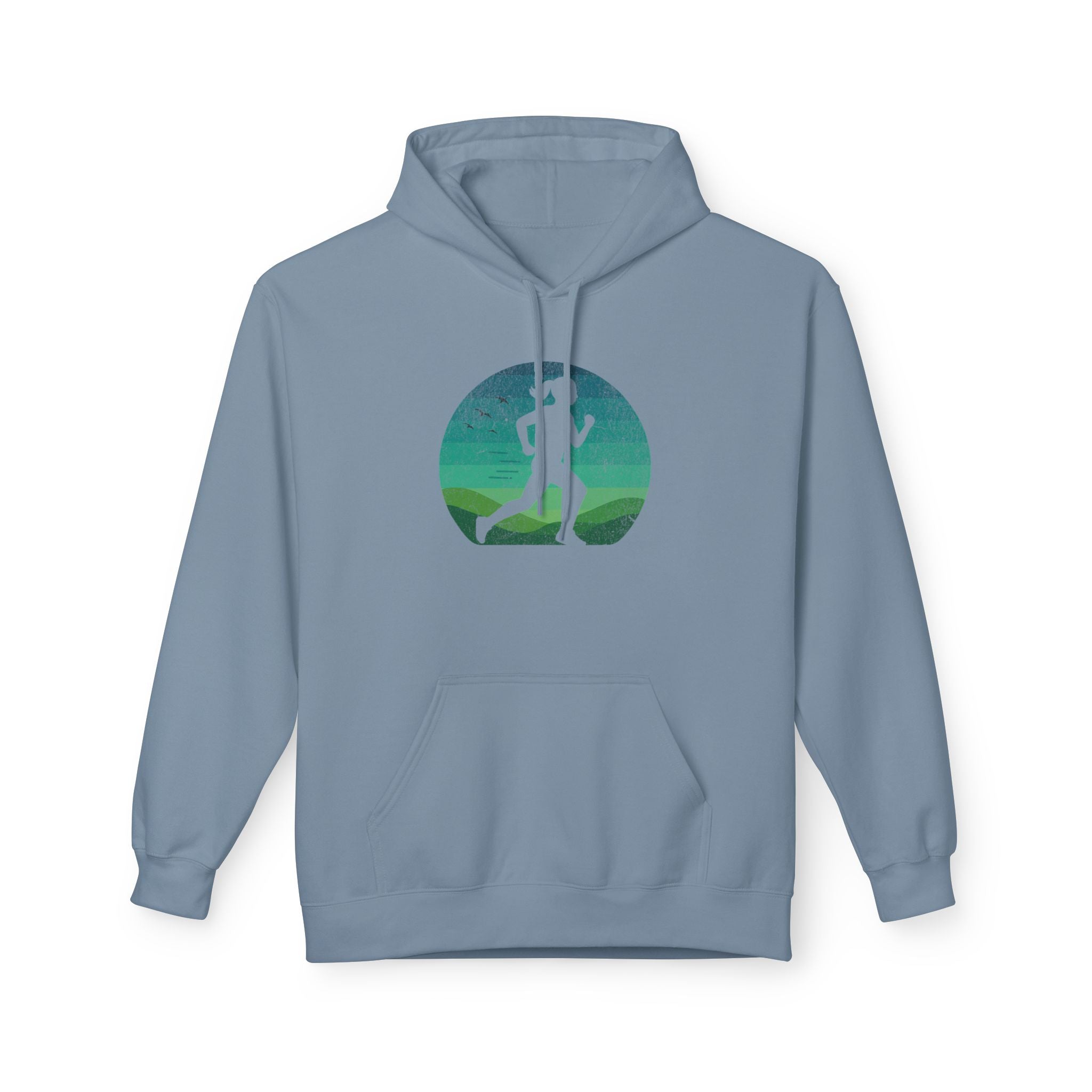 Woman Running Silhouette - Unisex Fleece Hoodie