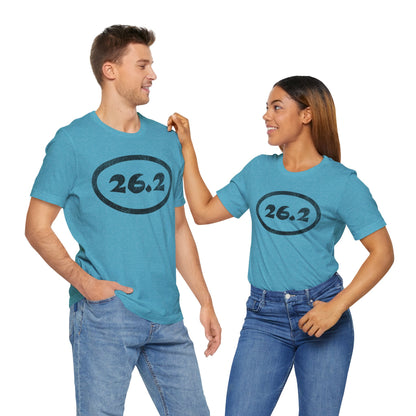 26.2 Marathon Distance Oval - Run T-Shirt - couple