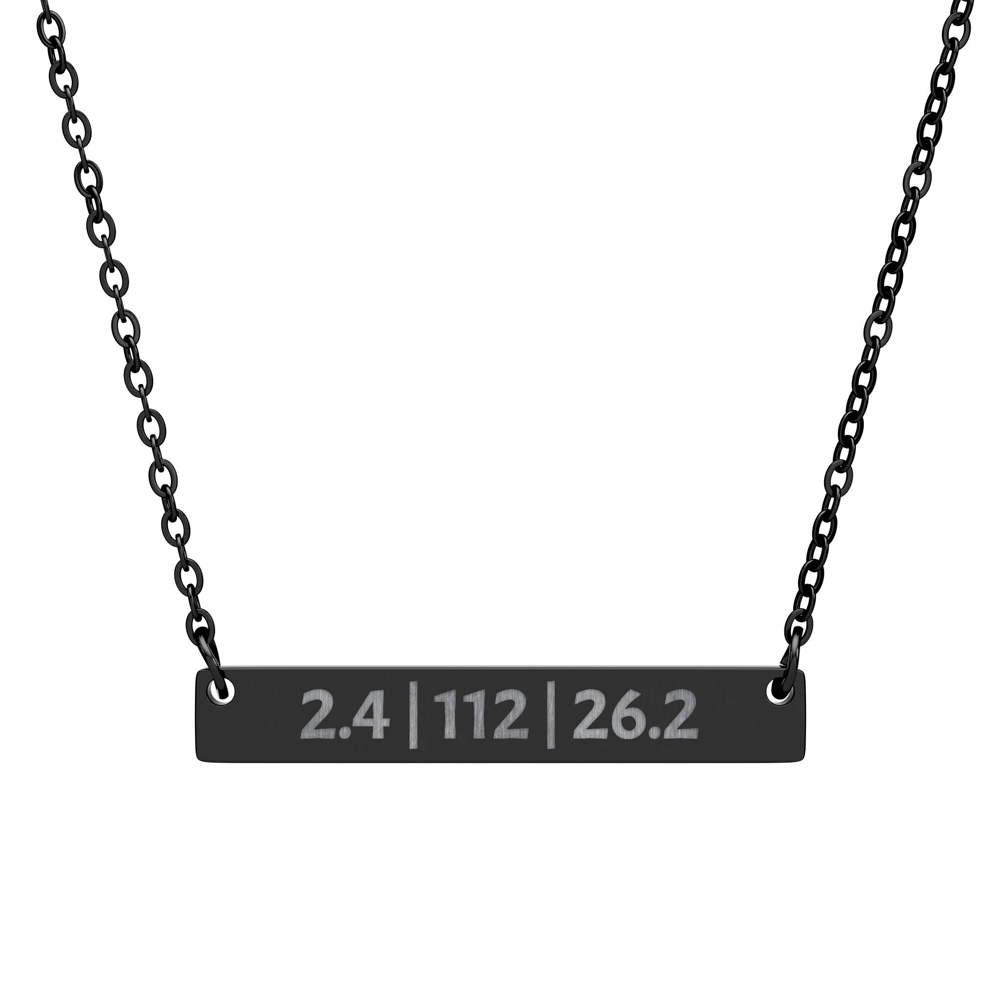 Custom Race Distance - Engraved Bar Necklace