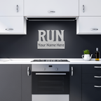 Custom Name - RUN - Die-Cut Metal Sign