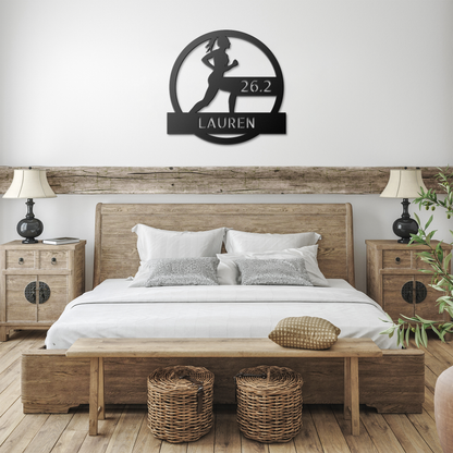 Customizable Female Runner - Metal Die-Cut Wall Art