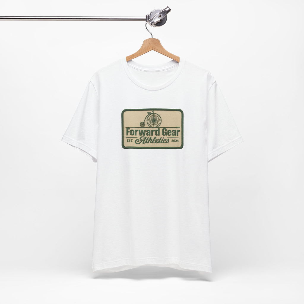 Vintage Bicycle Athletic Tee - Patchwork Design - Forward Gear Athletics