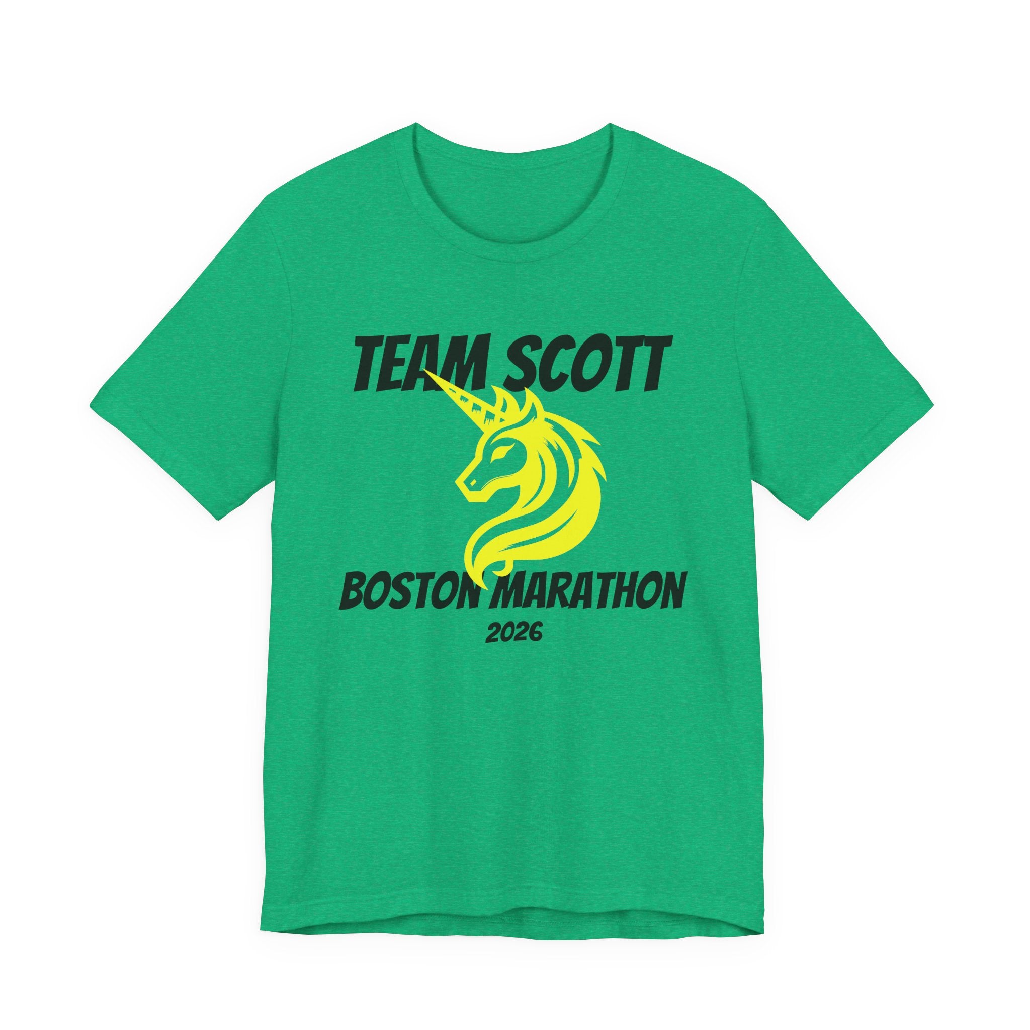 Customized Boston Race Support Crew T-Shirt - Yellow Unicorn