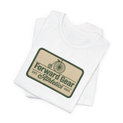 Vintage Bicycle Athletic Tee - Patchwork Design - Forward Gear Athletics