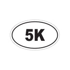 5K (3.1mile) Distance Race - Oval Die - Cut Vinyl Stickers 5 x 3 - Forward Gear Athletics