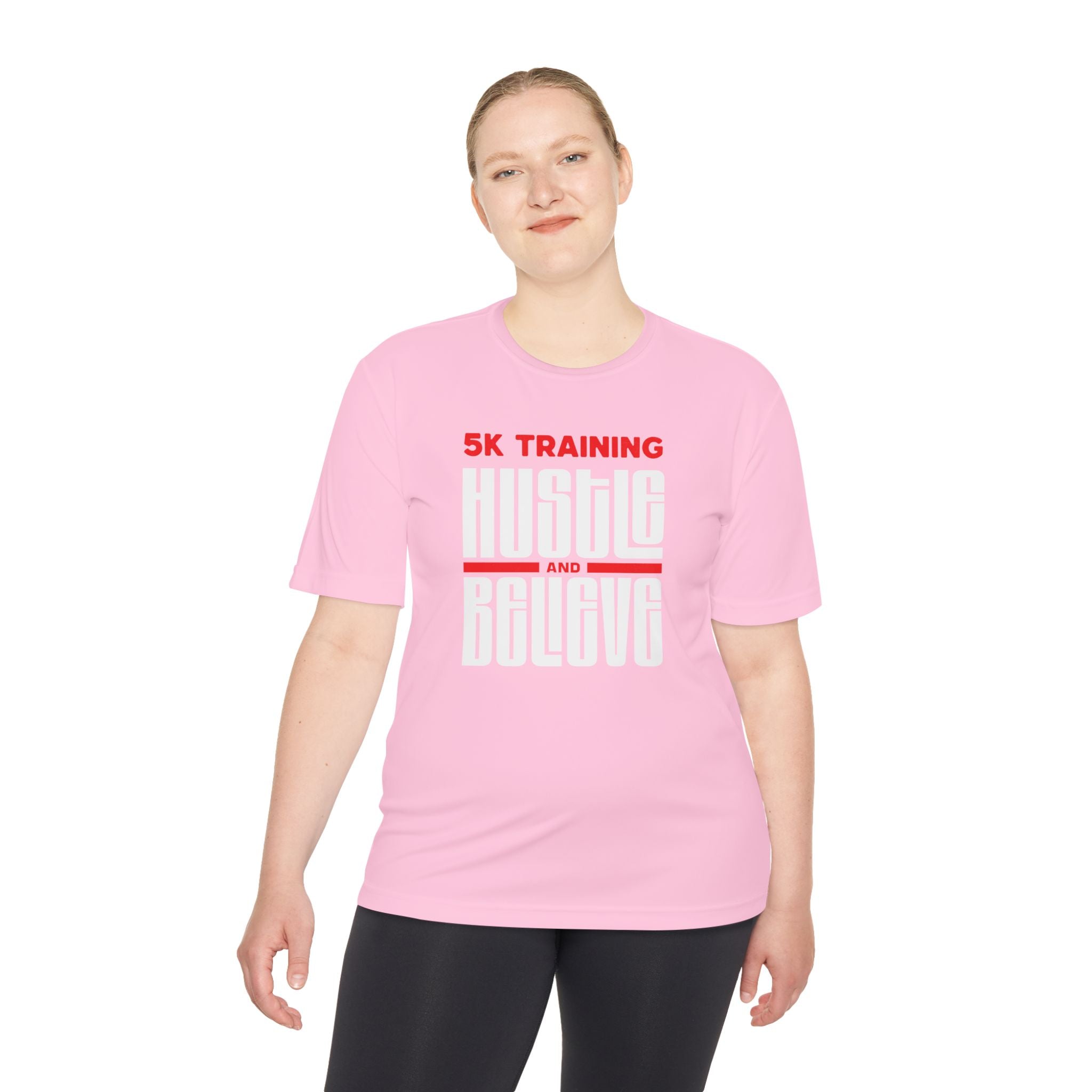 5k Training Hustle and Believe Moisture Wicking Tee - Unisex - Forward Gear Athletics