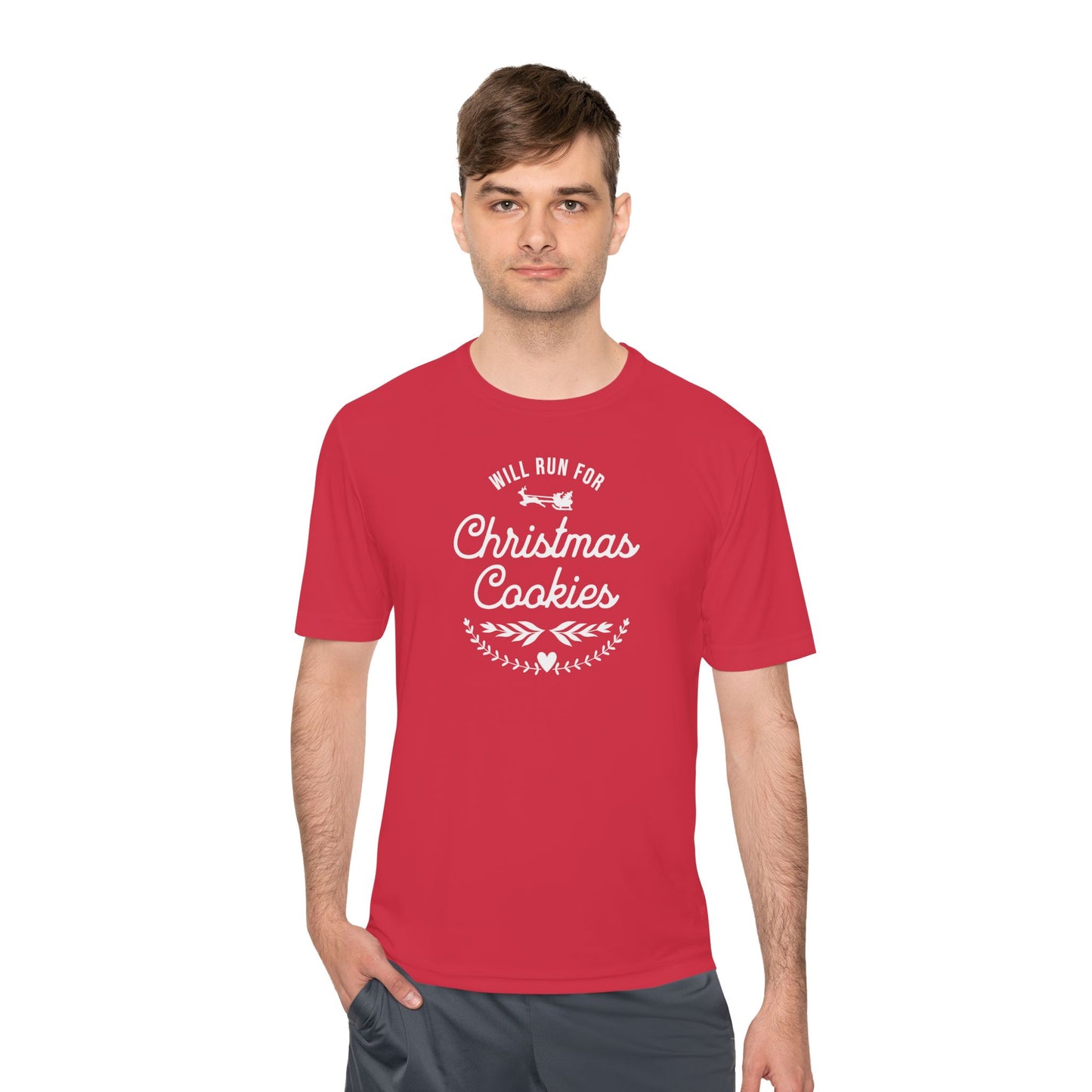 Will Run for Christmas Cookies - Unisex Moisture Wicking Tee